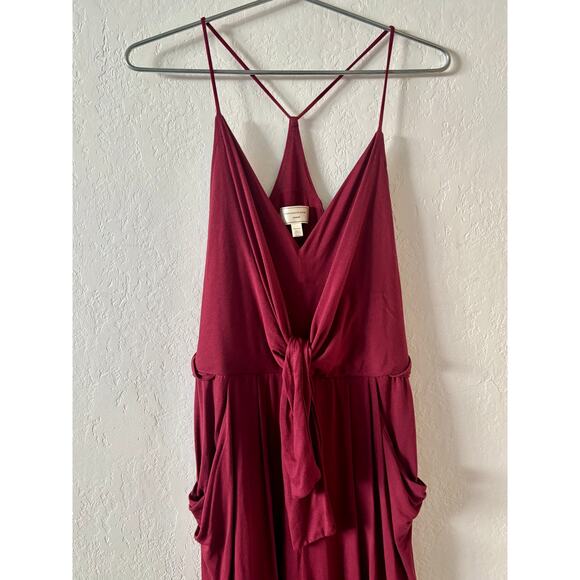 Anthropologie Moulinette Soeurs Burgundy Red Romper Jumpsuit Pockets Medium - Picture 3 of 9